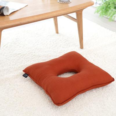 ふるさと納税 我孫子市 ふとん屋さんの円座クッション 茜 45×45cm