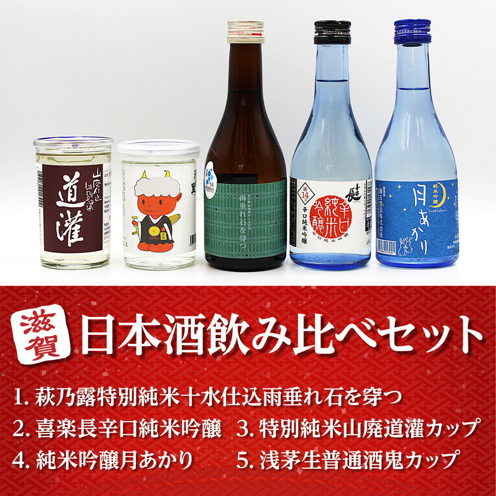 【ふるさと納税】ここ滋賀 おすすめ 日本酒 飲み比べ 5種セット | お酒 さけ 人気 おすすめ 送料無料 ギフト