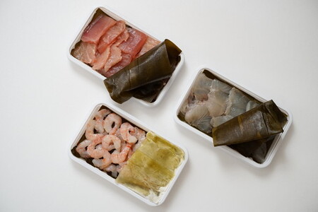 北陸の旬なお魚 富山名物「昆布〆のセット」真カジキ 車鯛 甘えび｜魚介 魚貝 海鮮 お刺身 鮮魚 こぶじめ 海鮮セット シーフード たい 海老 化学調味料 保存料 不使用 北陸