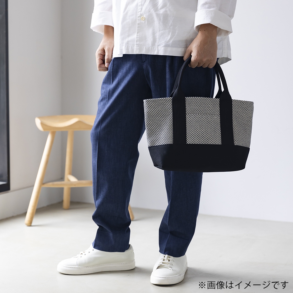 三河木綿刺し子織バッグ OBIトートミニ（消防刺子）