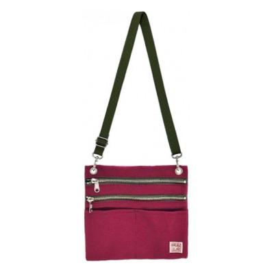 ふるさと納税 加東市 帆布工房　多機能ショルダーバッグ(ダークレッド)　約21×22cm