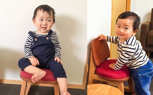 子どものいす ( ミナペルホネン柄 )  ( まごまごの椅子 キッズ用 子ども用 チェア ダイニング インテリア 玄関 木製 腰掛 イス 無垢材 杉 ホワイトアッシュ 家具 おしゃれ 人気 おすすめ 