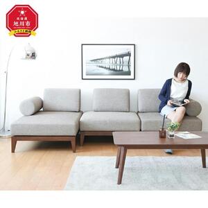 旭川家具　宮田産業 CORAL REEF(コーラルリーフ) セット 【 国産 無垢 インテリア 木製 ナチュラル ソファ ソファー 3人掛け カウチ コーナー リビング ダイニング 北海道 】_01379
