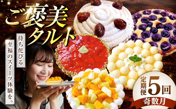 【奇数月 5回定期便】 季節の タルト 定期便 / タルト フルーツ 旬 スイーツ メロン 果物 モンブラン チーズタルト / 南島原市 / アトリエジジ[SAA035]