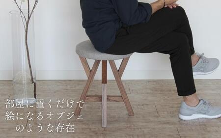 KIRI branch stool BR×OR【ブラウン×オレンジ】桐でできた軽量な木製スツール 椅子 イス いす インテリア 家具 加茂市 朝倉家具《サイズ：直径370×440（mm）重量：約1.9