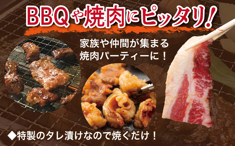 【タレ漬け3種の牛焼肉セット】 満足牛ハラミ・牛カルビ・シマチョウ 合計4.5kg【味付け ハラミ 小分け 焼くだけ 簡単調理 BBQ 牛肉 250g×各6P】 099H3717_イメージ3