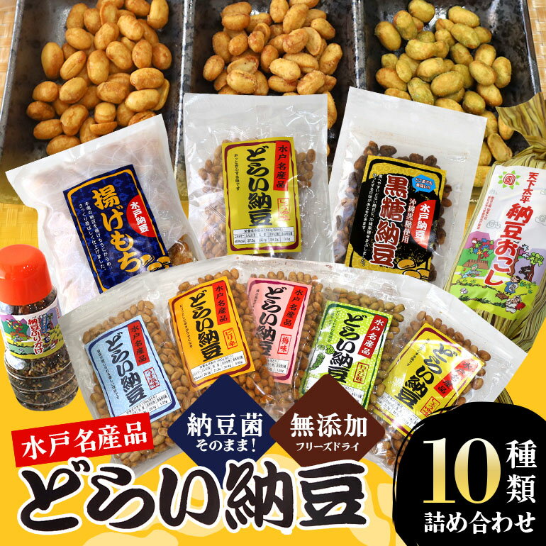 どらい納豆詰合わせセット 10種 詰め合わせ ドライ納豆 乾燥納豆 干し納豆 ダイエット ギフト 納豆ふりかけ 国産 おつまみ おやつ お菓子 おかし スナック タンパク質 たんぱく質 小腹 ドライなっとう 常温 4−A