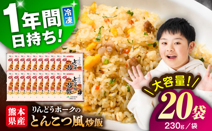 熊本県産 こだわり炒飯 りんどうポークの とんこつ風 炒飯 230g×20袋 合計4.6kg 【ユーユーフーズ株式会社】[BHCS010]