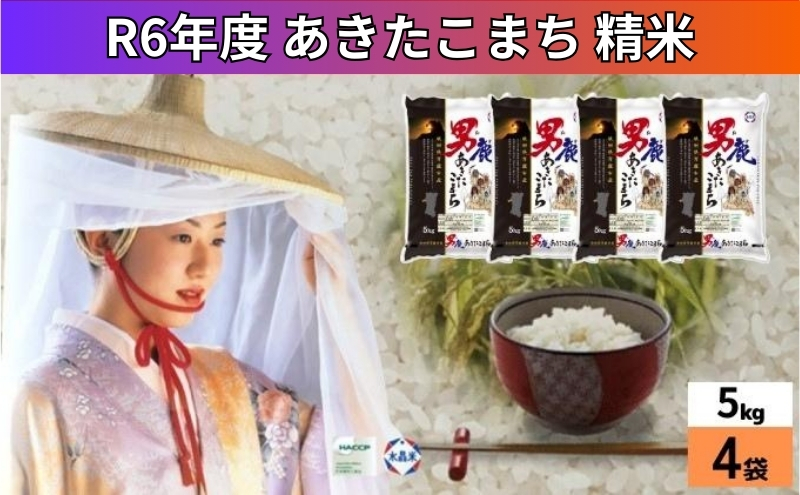 令和6年産 あきたこまち 精米 20kg 5kg×4袋 秋田県 男鹿市 秋田食糧卸販売 お米 新米 ご飯 おにぎり お弁当 秋田県産 産地直送 