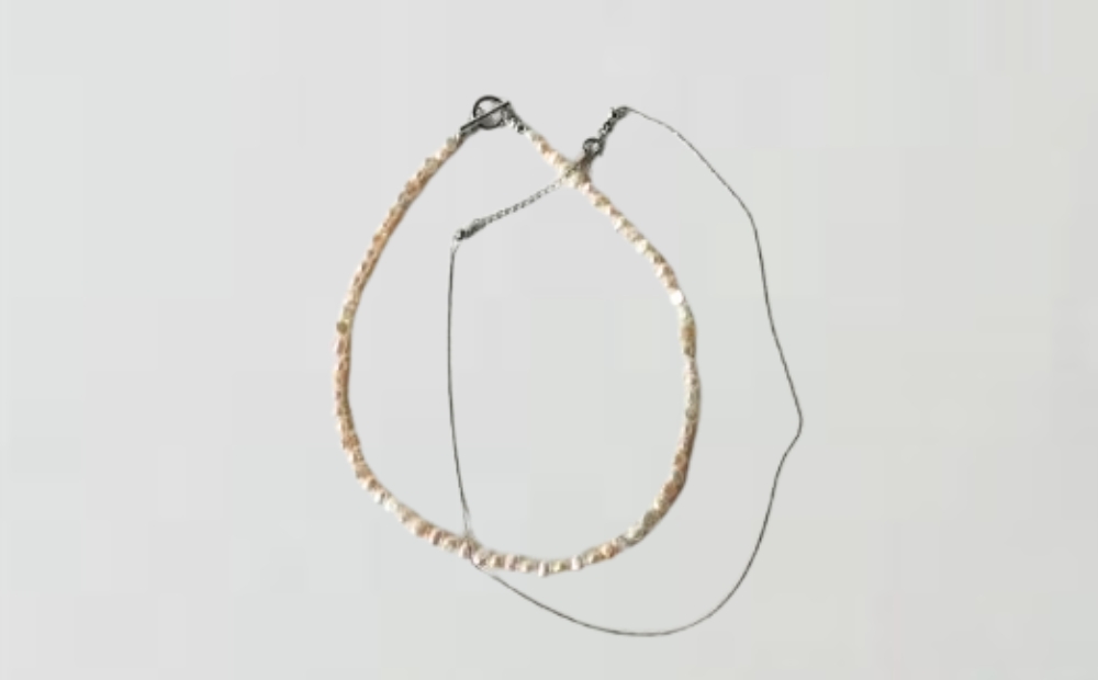 [LENERAオリジナルネックレス2本セット]pearl pomp necklace(set)/silver