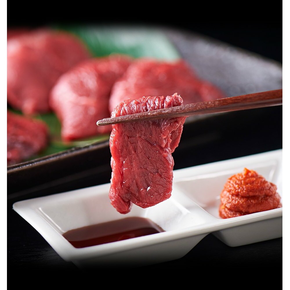 国産 馬刺し ロース 約200g 3人前 大久保商店 (自家製にんにく辛子味噌付き) 冷蔵発送 ばさし 馬 馬刺し 馬肉 本格 自家製 味噌 福島_イメージ5