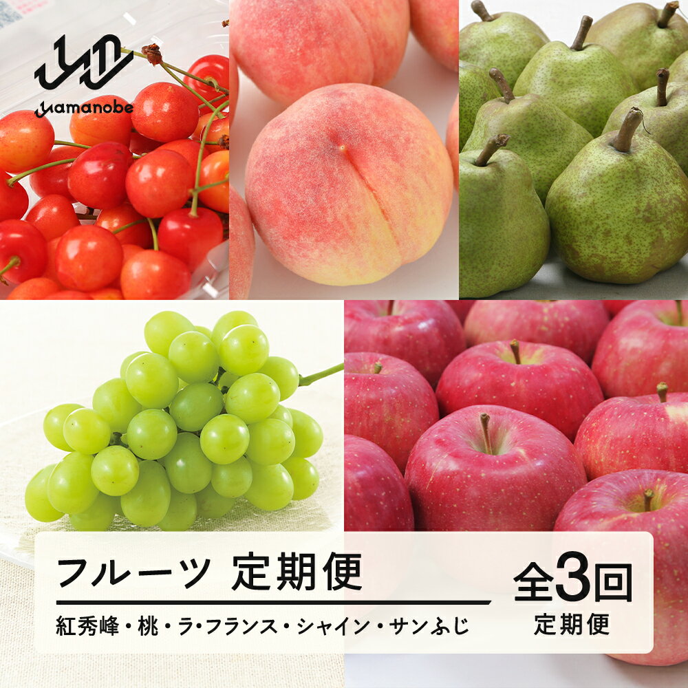 【ふるさと納税】 【先行予約】【定期便】フルーツ定期便 全3回 さくらんぼ 紅秀峰 白桃 選べる3回目 ラ・フランス シャインマスカット サンふじ 送料無料 tf-ft3sh ※沖縄・離島への配送不可