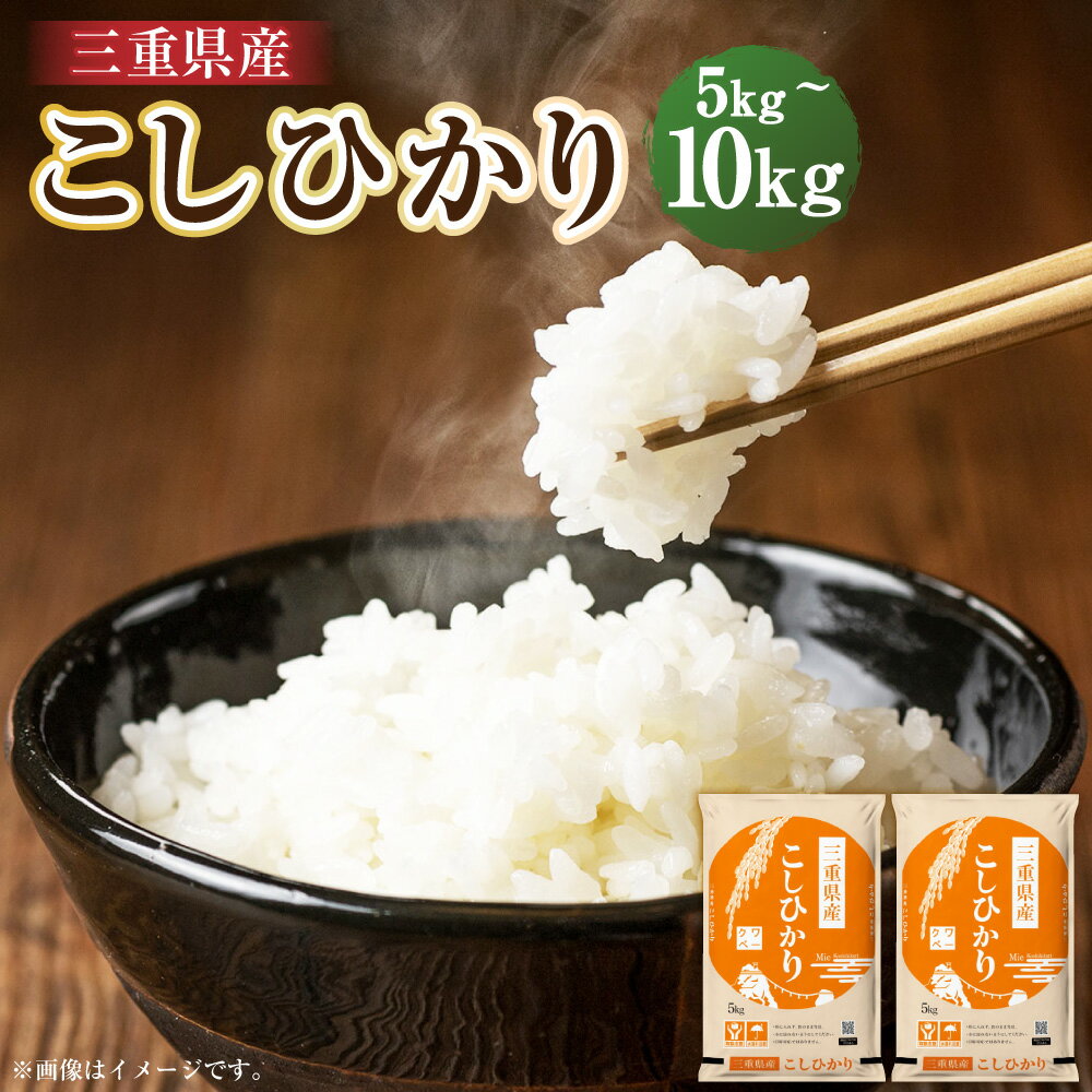 【ふるさと納税】＜選べる内容量＞桑名米商 【令和7年産】 三重県産こしひかり 5kg×1袋 / 計10kg（5kg×2袋） コシヒカリ お米 米 こめ コメ 単一原料米 ごはん ご飯 国産 三重県 桑名市 送料無料 【2026年7月下旬頃迄発送予定】