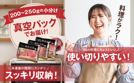 霧島黒豚バラエティセット950g_11-2810_(都城市) 霧島黒豚 薄切り ロース 肩ロース バラ かた・もも切り落とし 真空包装