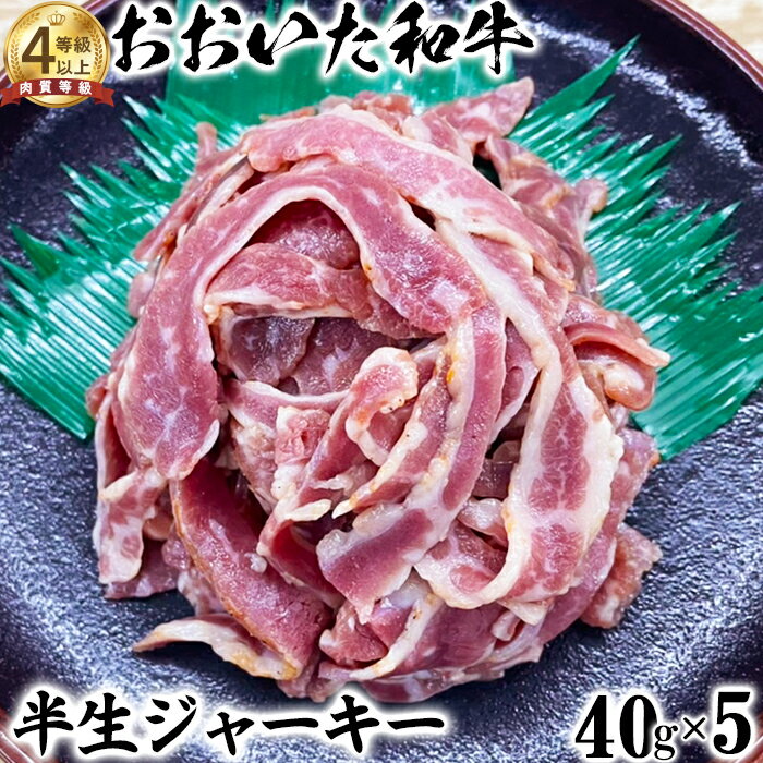 【ふるさと納税】おおいた和牛 半生ジャーキー（40g×5）【ニード牧場】 お楽しみ 黒毛和牛 豊後牛 牛肉 お肉 人気 ＜129-003_5＞