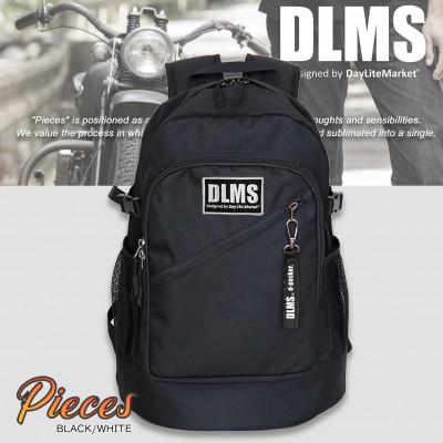 ふるさと納税 篠栗町 DLMS ワッペン 撥水 軽量 9ポケット 25Lバックパック【ブラック×ホワイト】