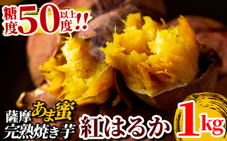 焼き芋 冷凍 紅はるか 1kg 薩摩あま蜜 完熟焼き芋 1人暮らし 【フレッシュジャパン鹿児島】 A-180-A