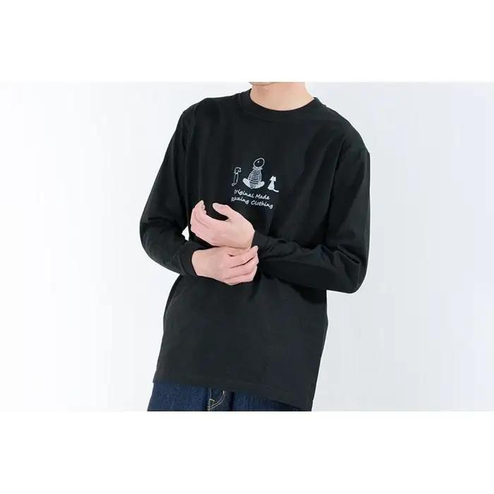 《1》レディースL・メンズS～M　TimeロングTシャツ　BLACK
