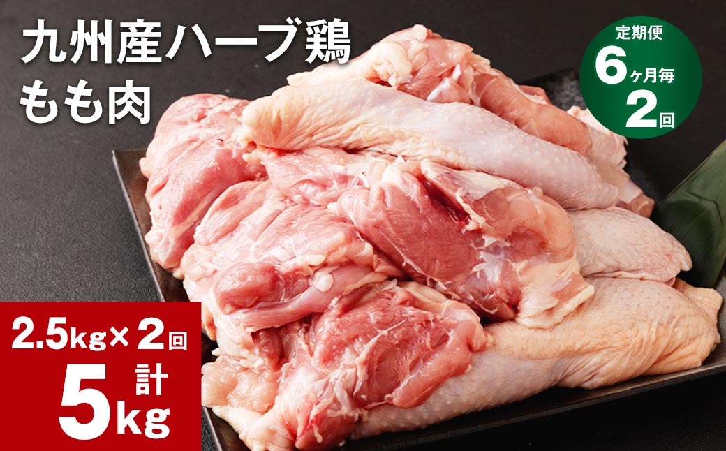 
【6ヶ月毎2回定期便】九州産ハーブ鶏 もも肉
