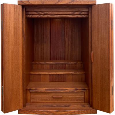 ふるさと納税 岸和田市 総桐無垢オイル仕上げ仏壇【ライトオーク色】(幅380×高さ545)小さな上置き現代家具調ぶつだん厨子