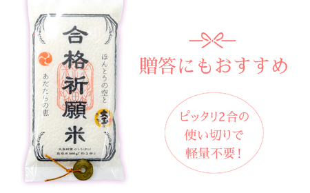 合格祈願米 コシヒカリ 真空米 2合 ( 300g ) × 1個 【令和7年産】 受験 御利益 ご祈祷 合格 合格祈願 小分け 使い切り 5000円 ５０００円以下 福島県 大玉村