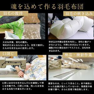 ＜京都金桝＞ 羽毛布団 『クイーン』 ハンガリーホワイトダウン90％ 1.9kg アクア 日本製 冬用 ボリューム 布団 京都亀岡産 新生活 ふるさと納税羽毛布団 新生活羽毛布団 羽毛布団 寝具 掛け