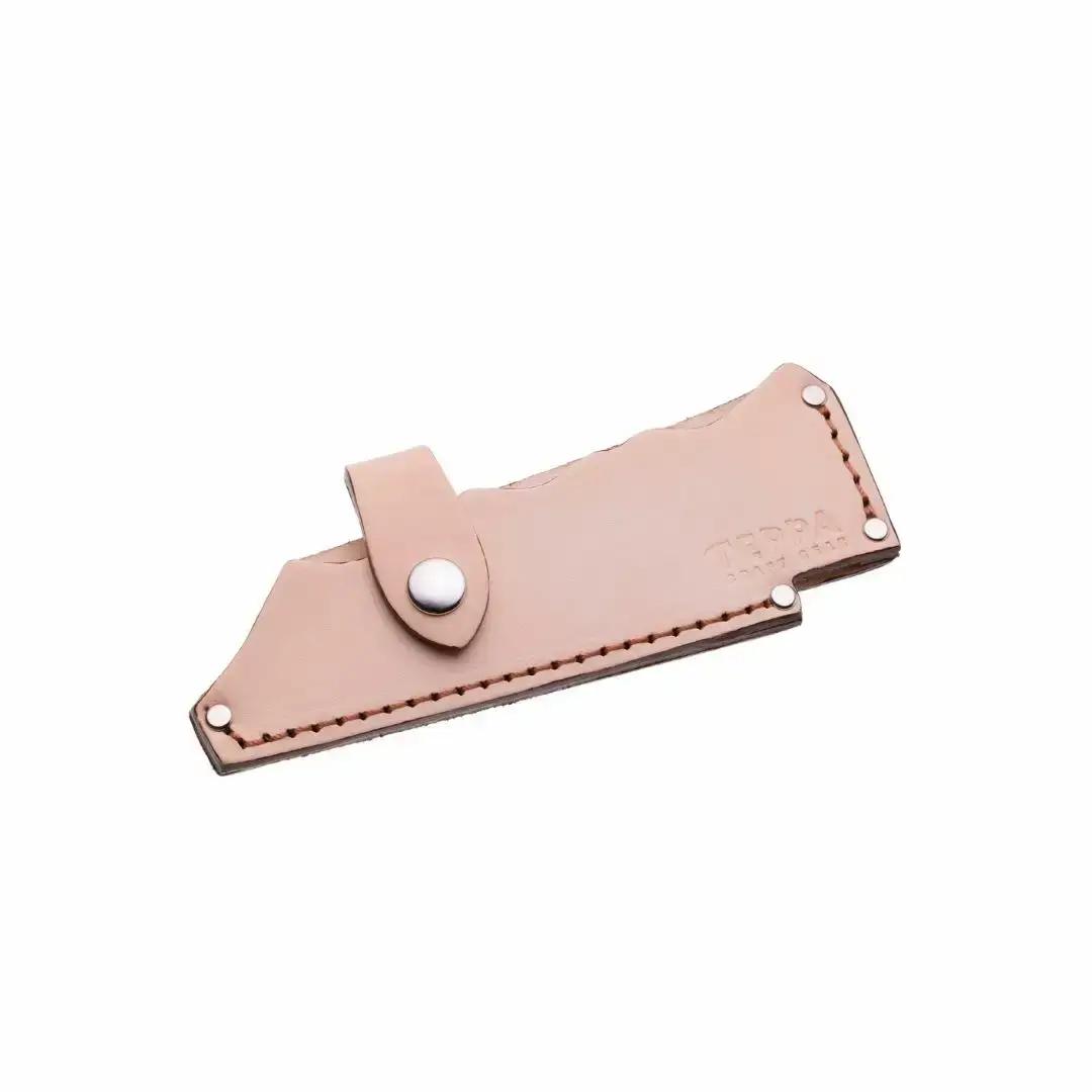 [TEPPA] 焚火鉈 角田 ヌメ革 専用革ケース付 キャンプ用品 アウトドア用品   ナタ なた 薪割り 山林 焚き火 ブッシュクラフト 刃物 登山 木こり 薪ストーブ【022S091】