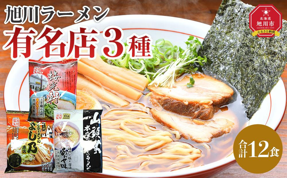 
旭川ラーメン有名店3種 12食セット_04190
