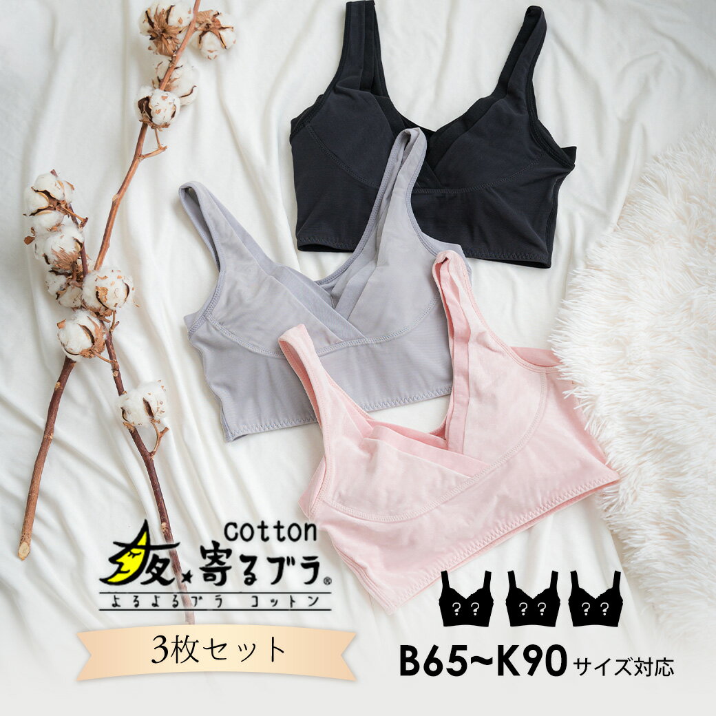 【ふるさと納税】ナイトブラ 夜寄るブラ コットン 3枚セット |育乳ブラ ブラジャー 補正下着 脇肉 ノンワイヤーブラ ノンワイヤー バストアップ 綿 脇高ブラ 下着 ブラ 大きいサイズ 育乳 ワイヤーなし 夜ブラ 夜用ブラ 補整 補正 ヘブンジャパン HEAVEN Japan