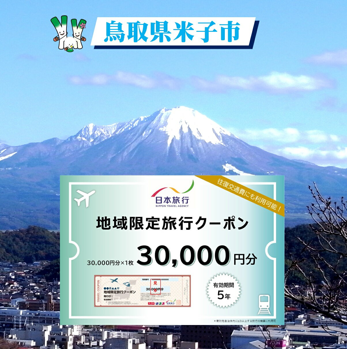【ふるさと納税】鳥取県米子市 日本旅行地域限定旅行クーポン30,000円分【24-100-002】