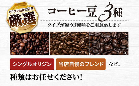 【全12回定期便】バリスタが焙煎！コーヒー豆 200g×3種 粉タイプ【La Seconda Casa】[IG13]