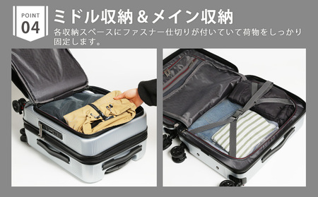 【ふるなび限定】スーツケース キャリーケース フロントオープン スーツケース 機内持ち込み ストッパー付きスーツケース 取り換えキャスター 8輪 S ドリンクホルダー付き (エンボスペールライラック)