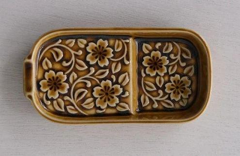 【AB1227】【波佐見焼】減塩皿2枚組 更紗アメ色 【西海陶器】2 10280