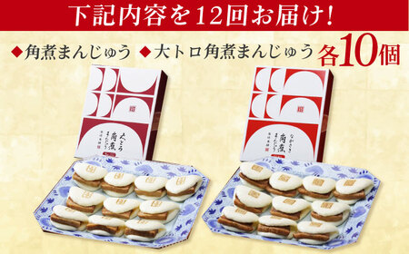【12回定期便】角煮まんじゅう10個 （箱）/大とろ角煮まんじゅう10個 （箱） 豚肉 東坡肉 ふわふわ ほかほか 五島市/岩崎本舗[PFL024]  冷凍 豚 豚角煮 角煮饅頭 簡単調理 お取り寄せ