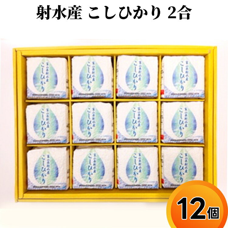 【ふるさと納税】射水産 こしひかり 2合 12個入り セット 詰め合わせ ギフト 米 お米 こめ コメ おこめ 白米　 コシヒカリ 　お届け：2024年10月上旬～2025年8月31日まで