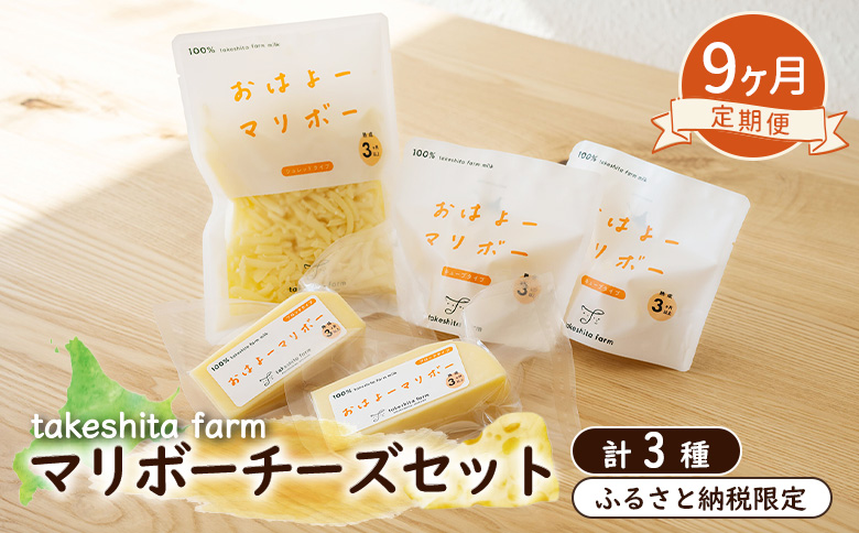 竹下牧場 takeshita farm【9ヶ月配送】マリボーチーズセット 計510g【24026】 定期便(9回配送)