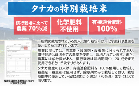 【先行予約】【定期便6ヶ月連続】【玄米】令和7年産 ふくい東郷米 特別栽培米 農薬70％減 コシヒカリ 3kg×6ヶ月 合計18kg [D-020010_02]