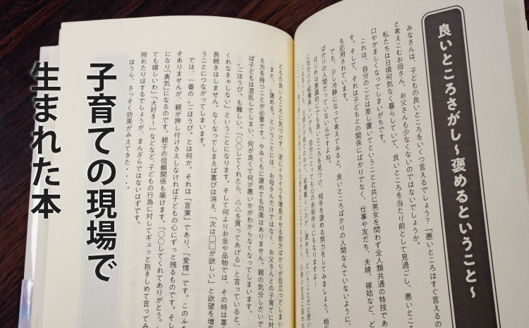 【子育ての現場で生まれた本】作者が行政職員時代、子育て支援員として携わった、親御さんからの子育ての悩みなどをまとめた本です。