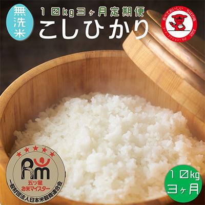 ふるさと納税 銚子市 【毎月定期便】<五ツお米マイスター厳選>無洗米コシヒカリ 10kg 全3回 | 