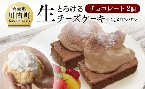 『押川春月堂本店』とろける生チーズケーキセット（チョコ×２個）【スイーツ ケーキ チーズケーキ チョコ 洋菓子 おまけつき お菓子】