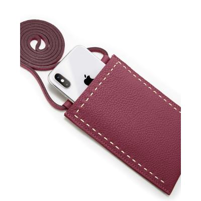 ふるさと納税 東大阪市 [MAROON] 本革マルチポシェット　SPUR (シュプール)