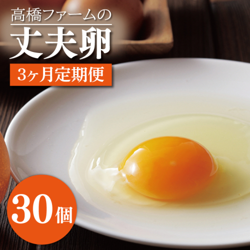 AQ011　【3ヶ月定期便】高橋ファームの丈夫卵30個入り