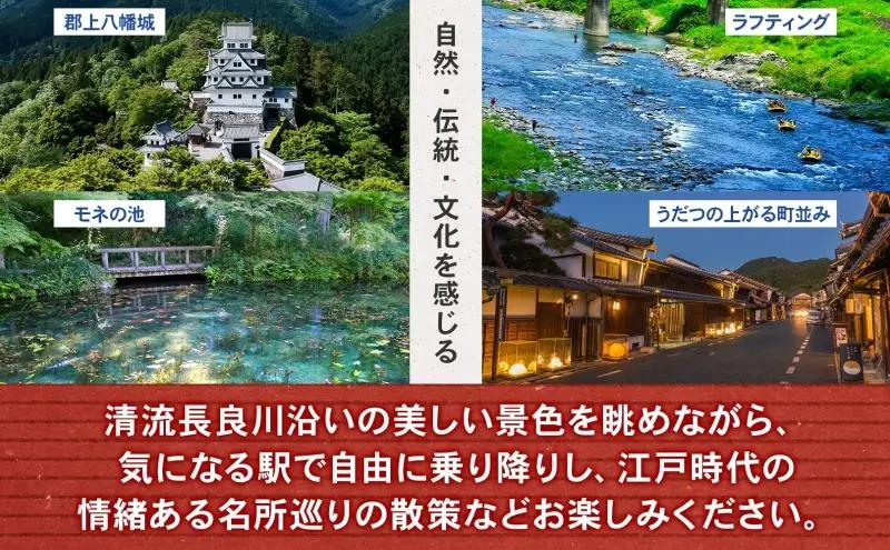 長良川鉄道全線1日フリー乗車証 体験 チケット フリーパス ローカル鉄道 記念品 想い出 台紙付き 限定 ゆるキャラ うだつくん 車窓 風景 絶景 名所巡り 電車 列車 観光 長良川鉄道 長良川 景色