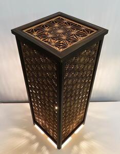 レーザー行灯「趣」Ｌサイズ　 八重麻と胡麻幹（ゴマガラ）デザイン　高さ65cm　LED電球付き