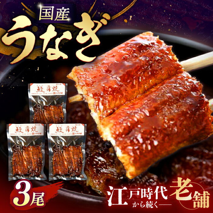 【ふるさと納税】国産うなぎ 二文字屋 うなぎ蒲焼×3本 真空パック 江戸時代から続く老舗の秘伝のタレ使用 うなぎ ウナギ 鰻 国産 蒲焼 蒲焼き かばやき 御祝い 贈り物 記念日 丑の日 岐阜市/二文字屋[ANCB001]