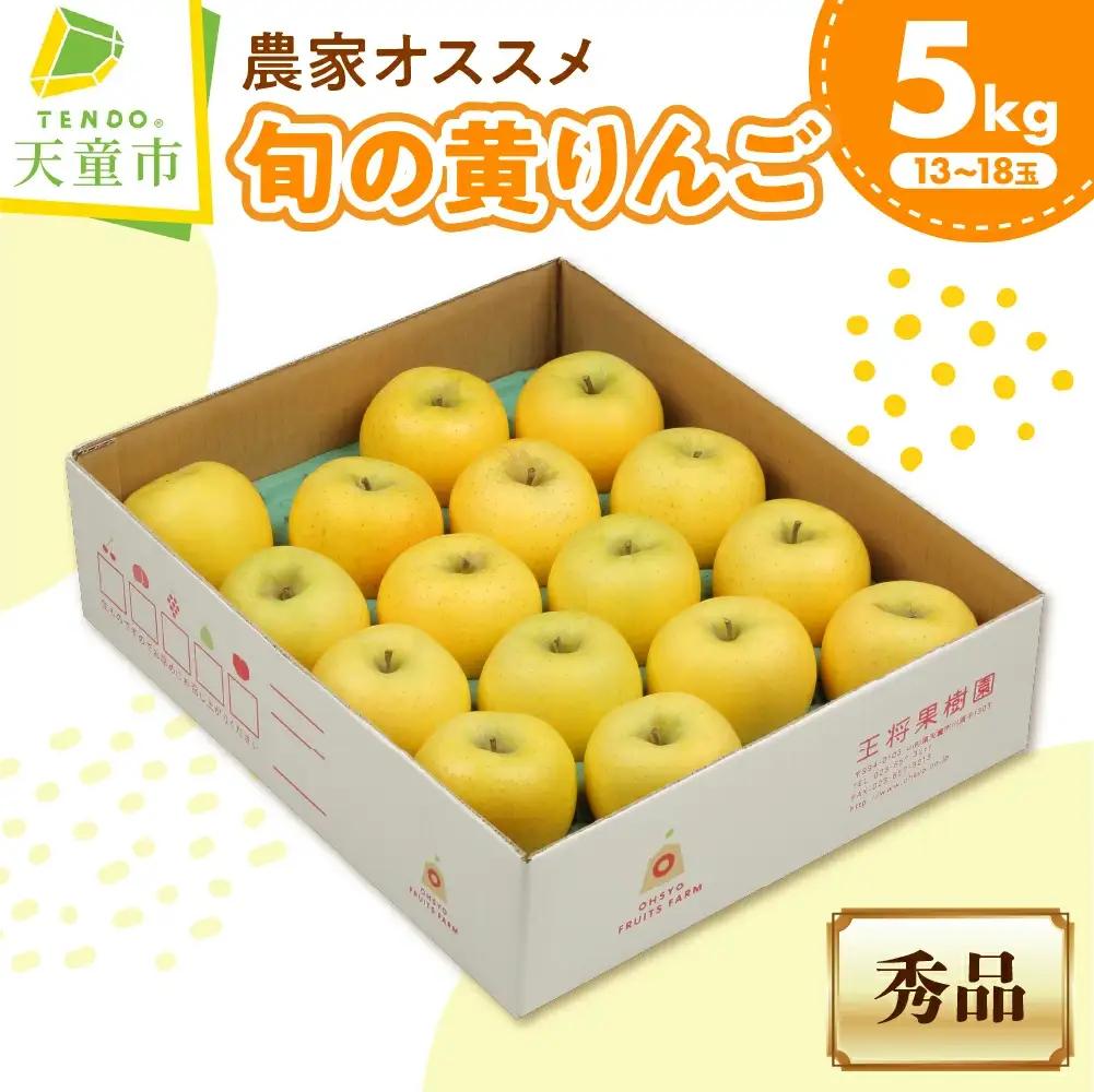 農家 オススメ 旬の黄 りんご 5㎏ 果物 山形 リンゴ