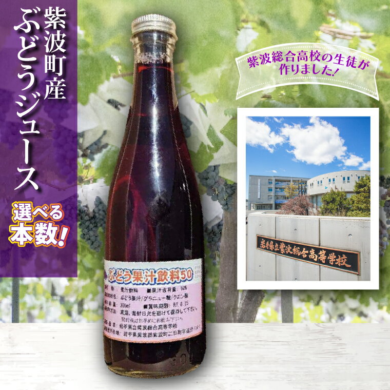 【ふるさと納税】【選べる 内容量】 ＼紫波の高校生が作りました！／紫波町産 ぶどうジュース 1本 300ml