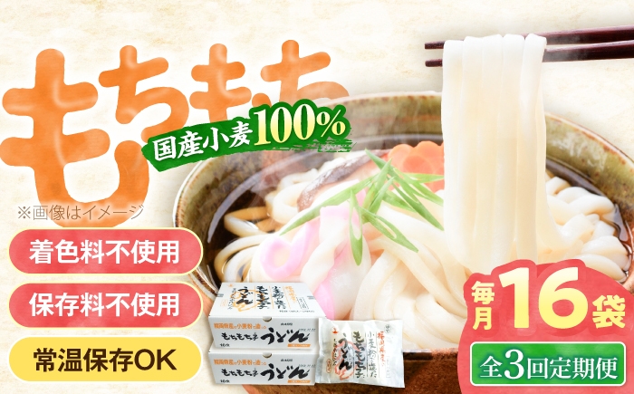 
            【全3回定期便】もちもち子 うどん 16食《豊前市》【富士菊】うどん 麺[VAI067]
          
