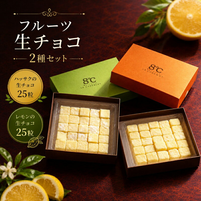【ふるさと納税】 フルーツ生チョコ 2種セット / 生チョコ デザート 八朔 手作り 柑橘 果汁 フルーツ くだもの 和歌山