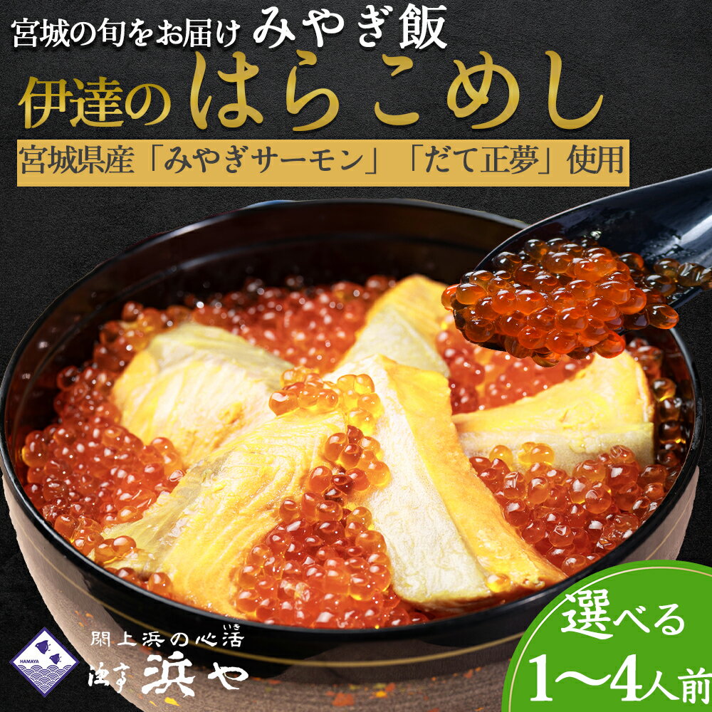 【ふるさと納税】【期間限定4月～8月中旬の配送】伊達のはらこ飯　選べる 1人前 〜4人前 みやぎ飯 宮城さーもん 漁亭浜や 魚介 魚介類 海鮮 郷土料理 はらこ飯 いくら ふるさと納税 イクラ 鮭 鮭いくら イクラ醤油漬け 惣菜 魚卵 丼 食品 グルメ 取り寄せ 名取市